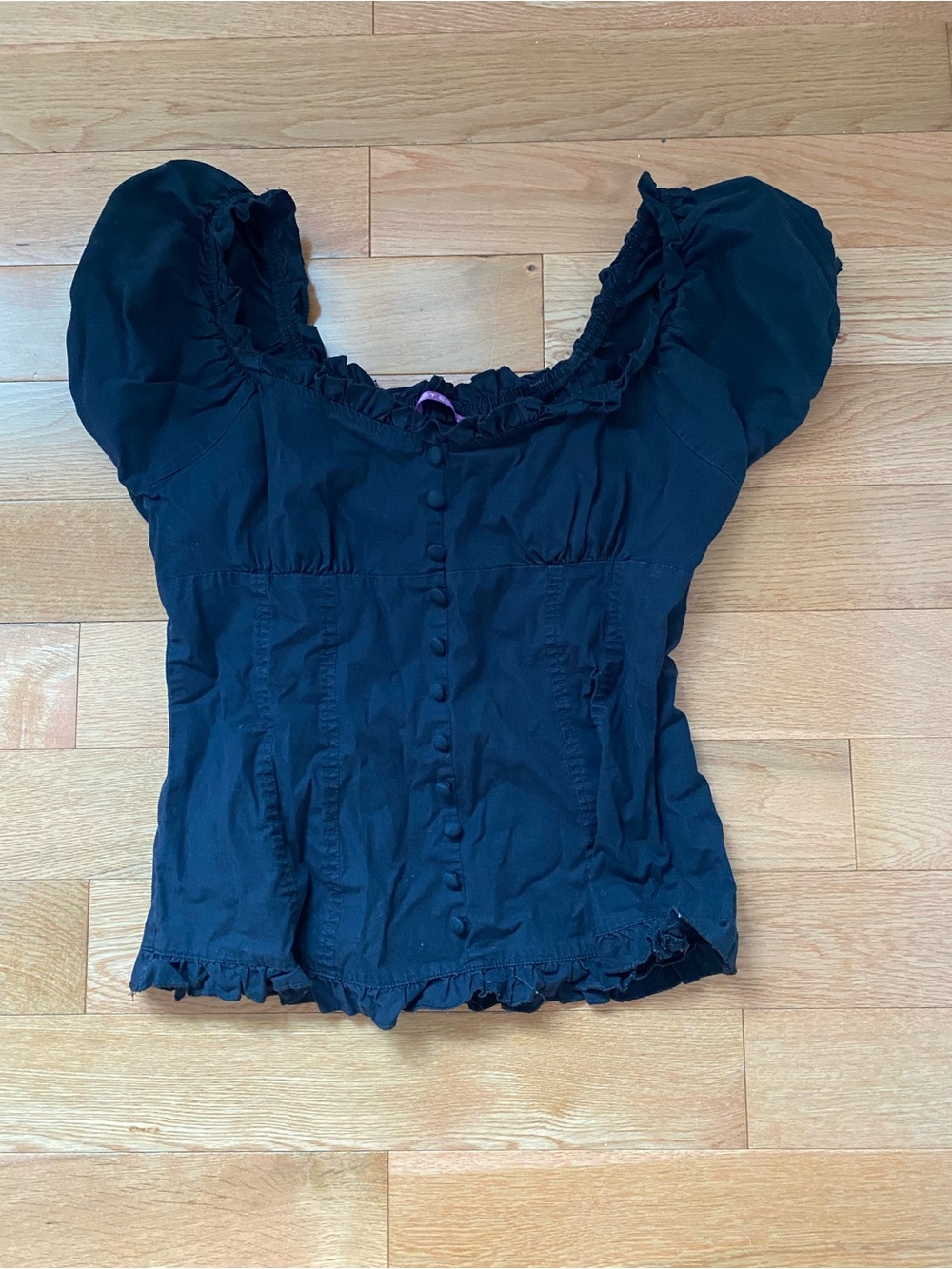 Black Vintage Smart Set Coquette Top